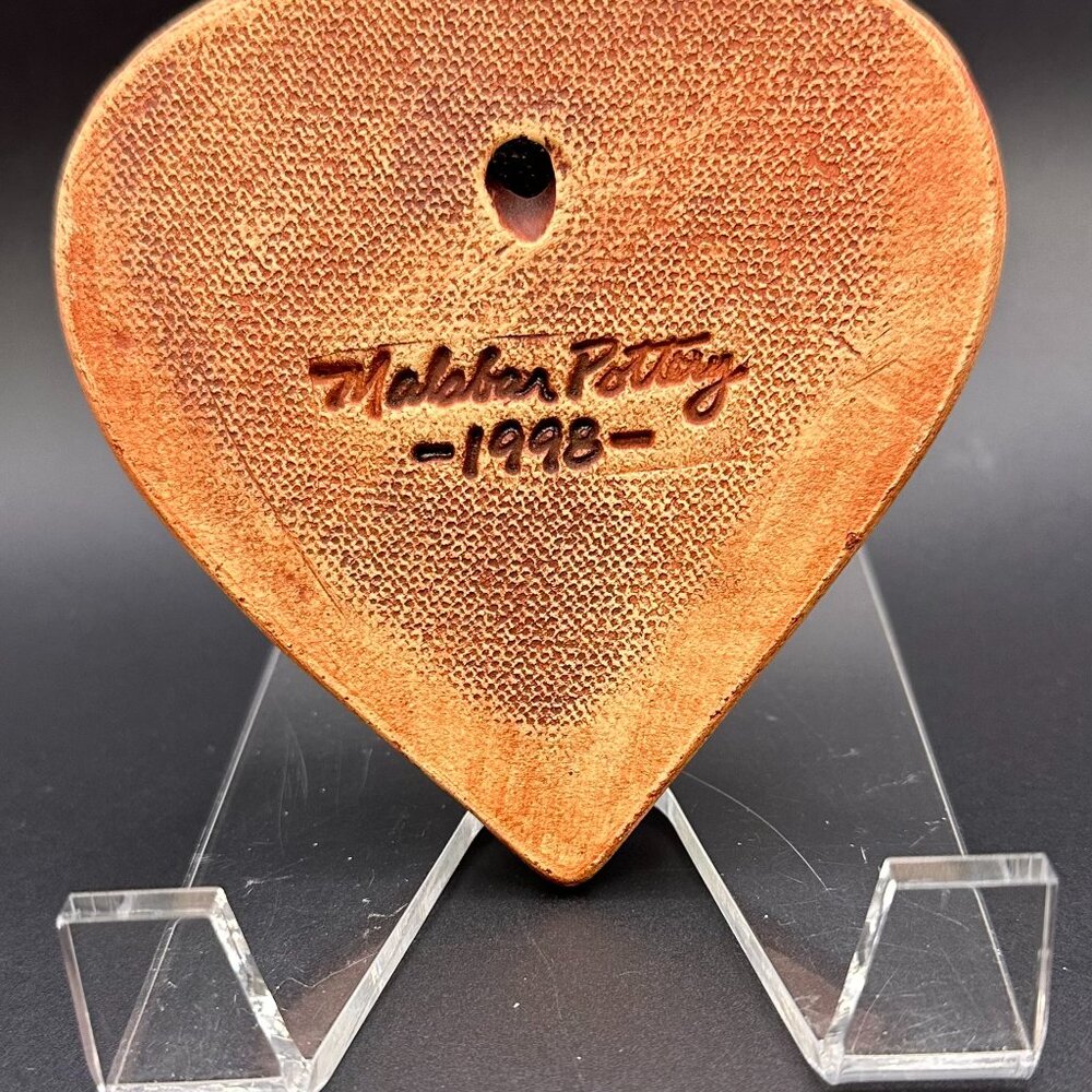 VTG Malabar Pottery Heart-Shaped Wall Pocket Vase - Picture 6 of 13